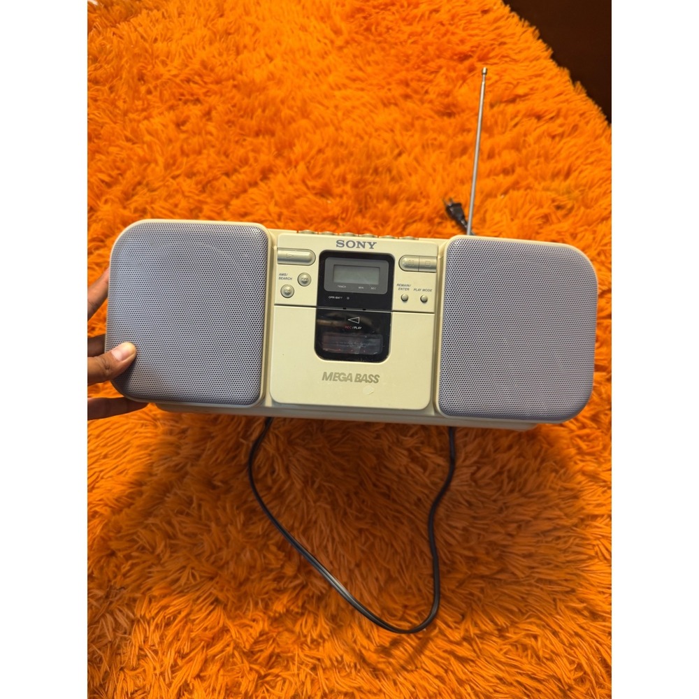 Sony CFD-21 CD Radio Cassette-Corder Boombox Mega Bass Vintage 1994 Cream
